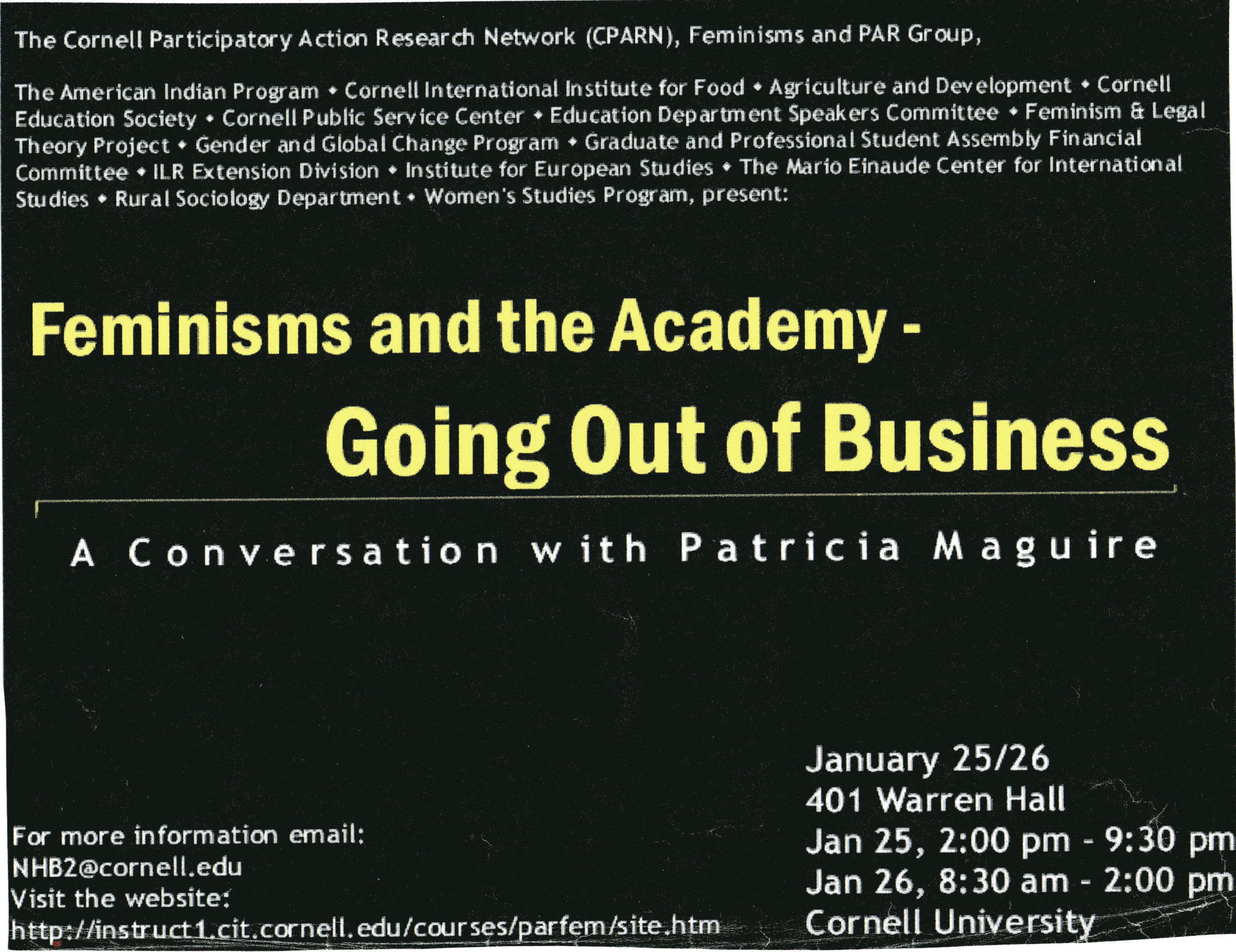 Feminisms and the academy - Going out of business